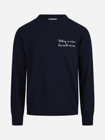 Maglia Heron Light con ricamo blu - vista frontale