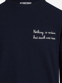 Maglia Heron Light con ricamo blu - dettaglio del ricamo o della costruzione