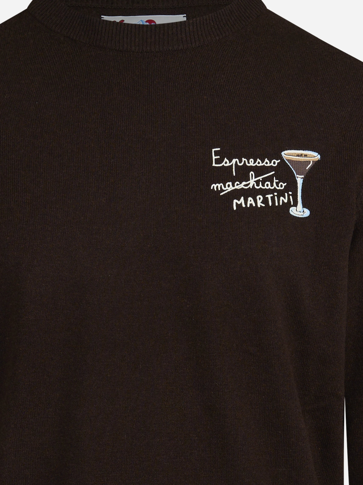 Maglia Heron Light Espresso Martini marrone - dettaglio del ricamo o della costruzione