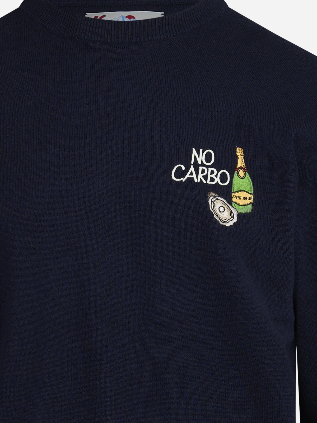 Maglia Heron Light No Carbo blu - dettaglio del ricamo o della costruzione
