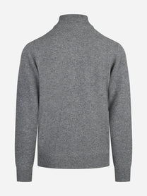 Maglia Jermyn con mezza zip in lana d’agnello grigio - vista posteriore