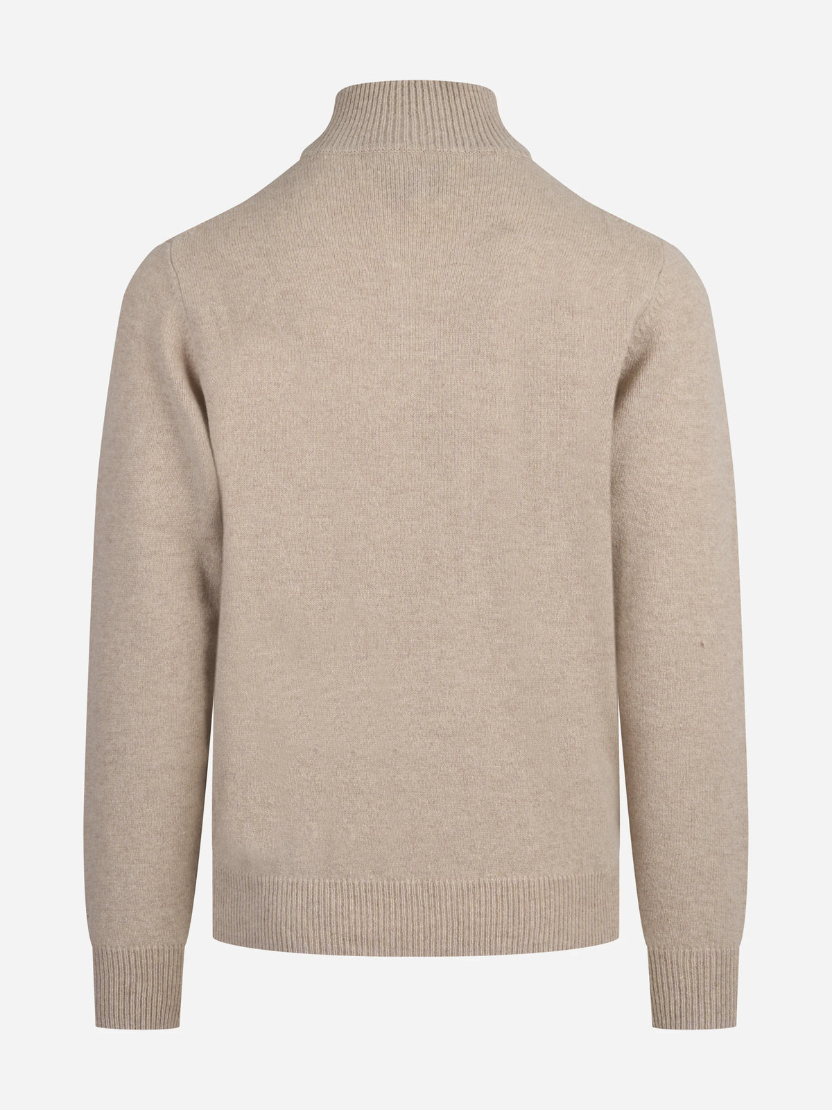 Maglia Jermyn con mezza zip in lana d’agnello beige - vista posteriore
