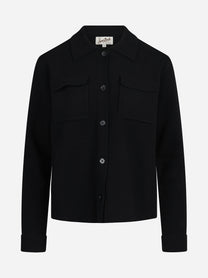 Cardigan Maricette Wool in lana nera - vista frontale