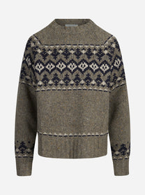Maglia Merida Donegal jacquard marrone - vista frontale