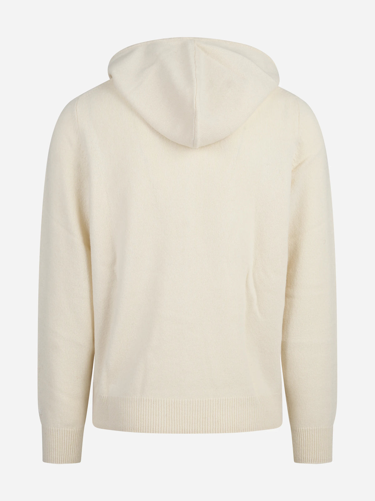 Cardigan Notting con cappuccio in lana d’agnello bianco - vista posteriore