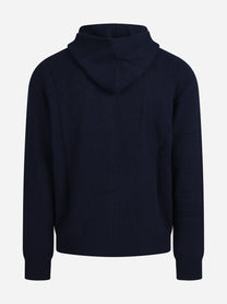 Cardigan Notting con cappuccio in lana d’agnello blu - vista posteriore