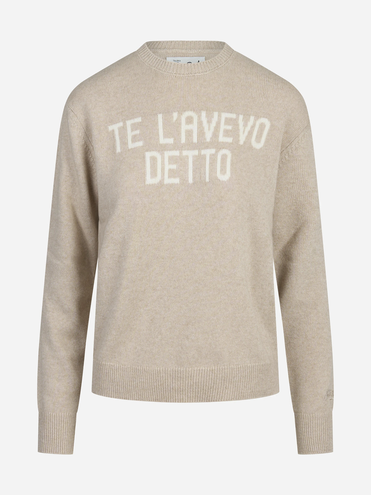 Maglia New Queen con scritta Te l’avevo detto beige - vista frontale
