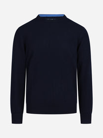 Maglia Regent in cashmere blu - vista frontale