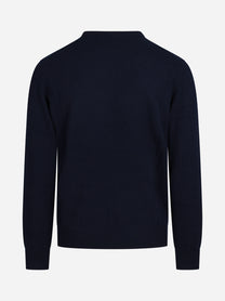 Maglia Regent in cashmere blu - vista posteriore