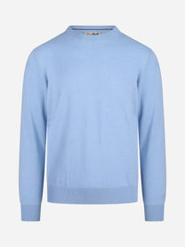 Maglia Regent in lana e cashmere celeste - vista frontale