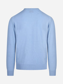 Maglia Regent in lana e cashmere celeste - vista posteriore