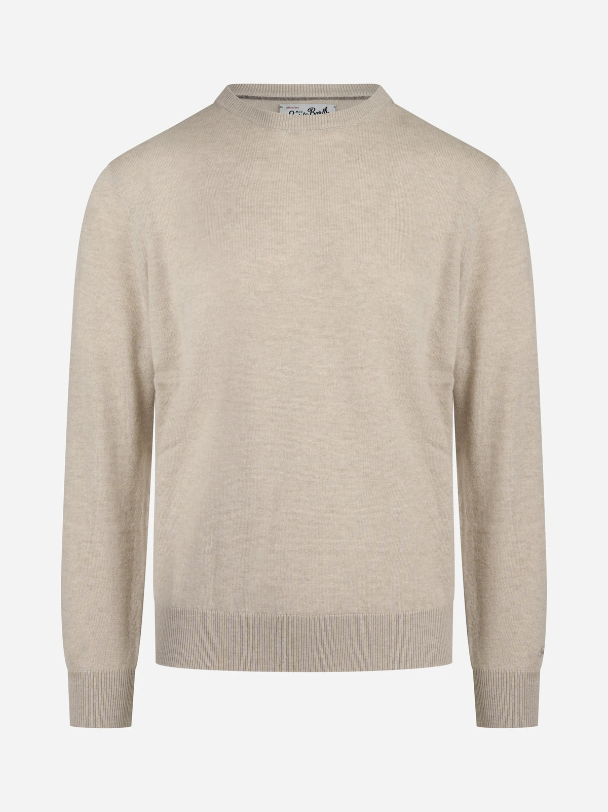 Maglia Regent in lana e cashmere beige - vista frontale