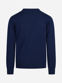 Maglia Regent in lana e cashmere blu - vista posteriore
