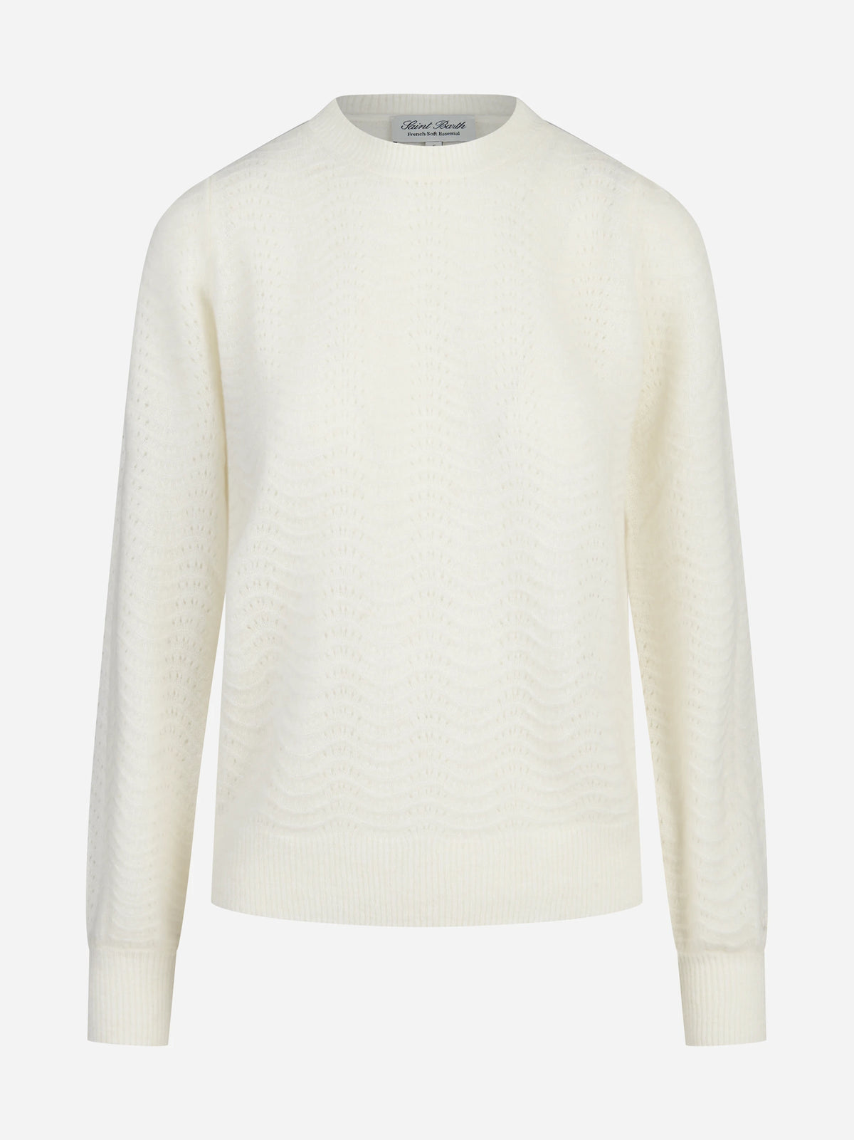 Maglia Marienne Wave Soft in misto alpaca bianca - vista frontale