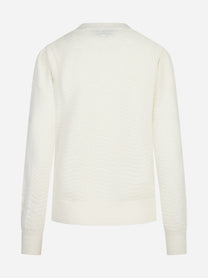 Maglia Marienne Wave Soft in misto alpaca bianca - vista posteriore