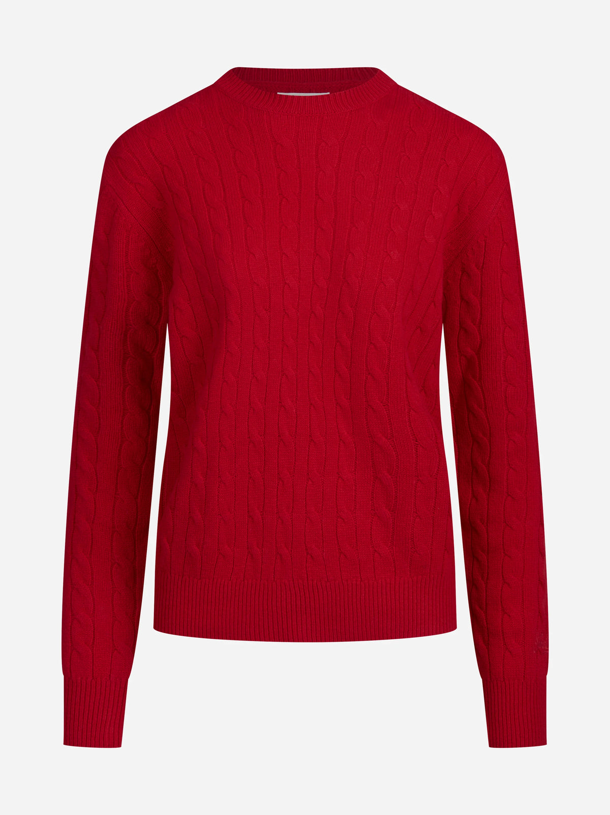 Maglia Sorbonne Braid in lana rossa - vista frontale