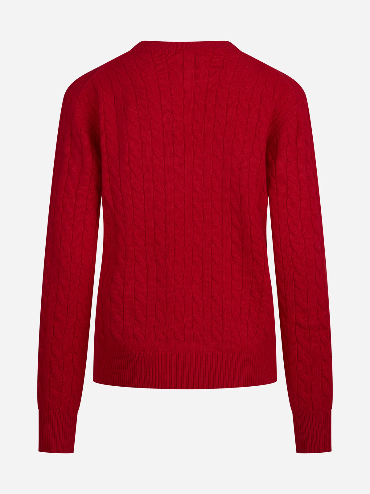 Maglia Sorbonne Braid in lana rossa - vista posteriore