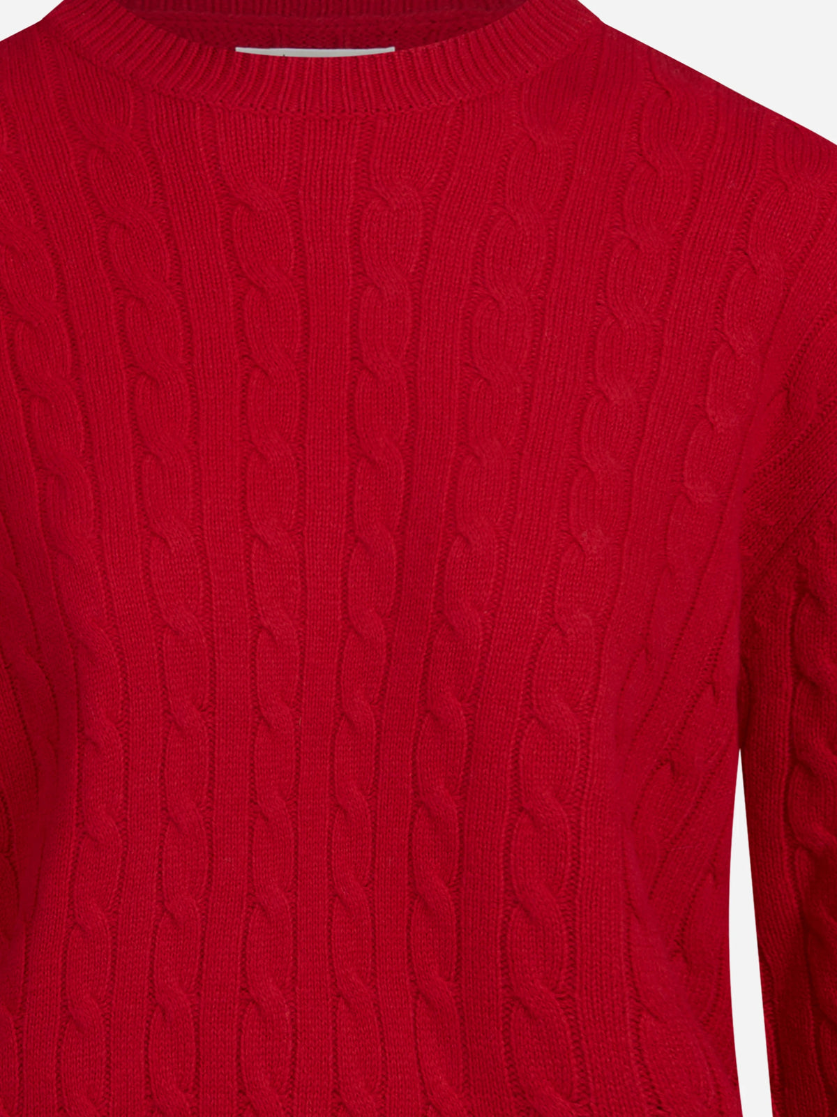 Maglia Sorbonne Braid in lana rossa - dettaglio del prodotto