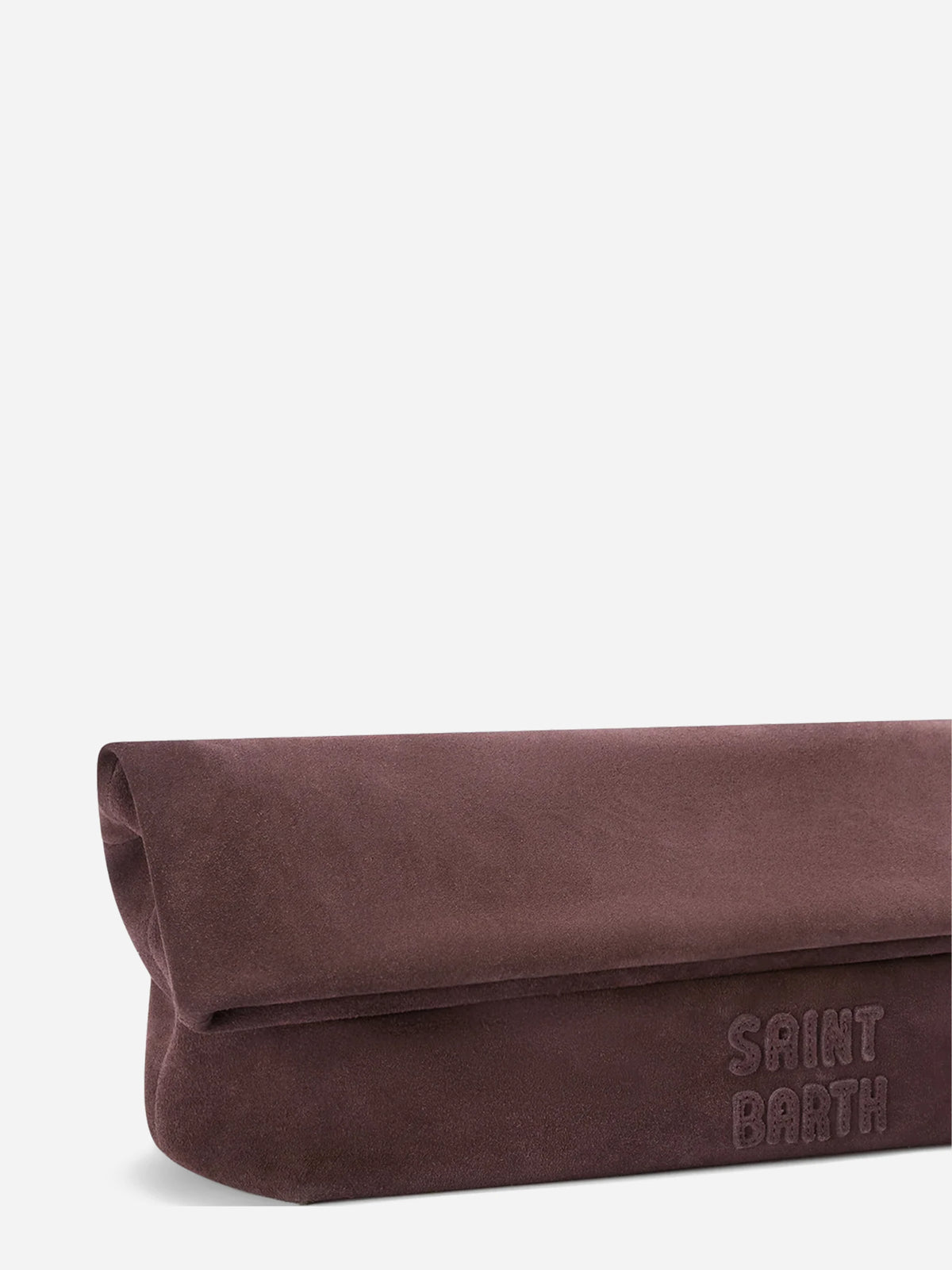 Pochette Maxi in camoscio marrone - vista posteriore
