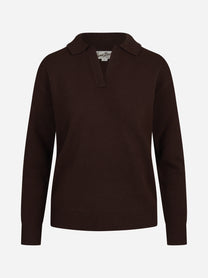 Polo Eze in lana marrone - vista frontale
