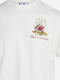 T-shirt Arnott con ricamo natalizio bianca - dettaglio del ricamo o della costruzione