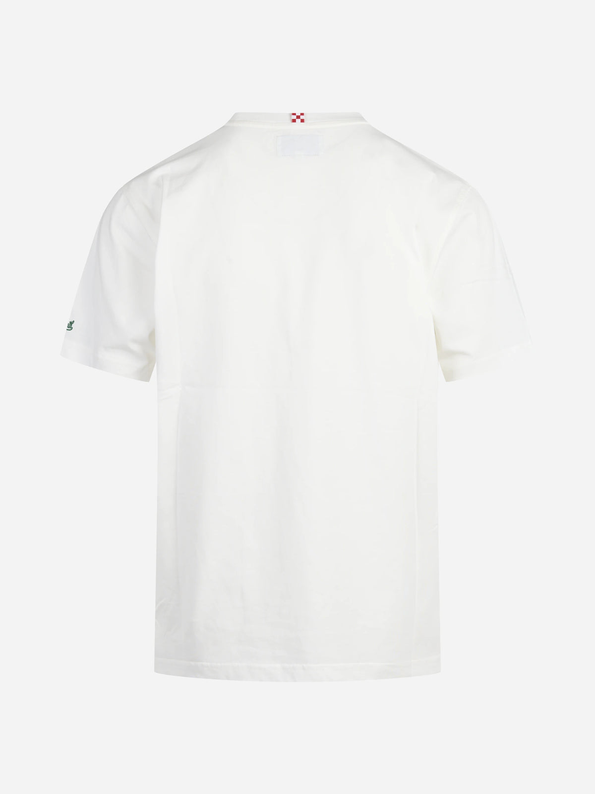 T-shirt Arnott con ricamo automobile bianca - vista posteriore
