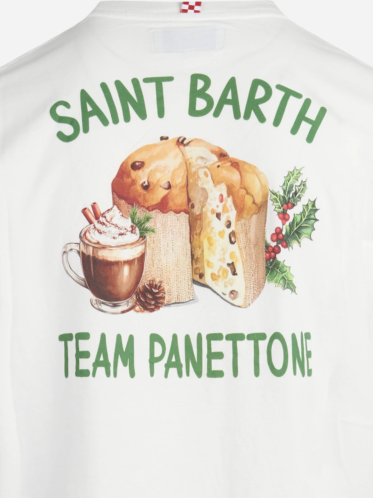 T-shirt Arnott Warm Team Panettone bianca - dettaglio del ricamo o della costruzione