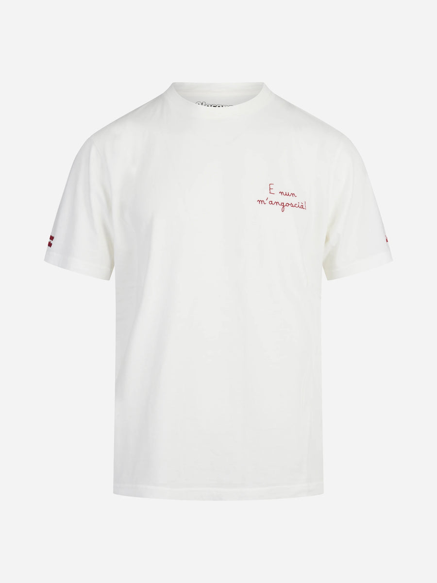 T-shirt Arnott Warm con ricamo bianca - vista frontale