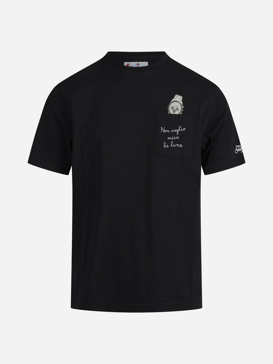 T-shirt Connor Non Voglio Mica la Luna nera - vista frontale
