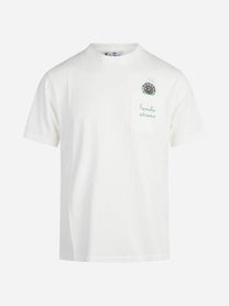 T-shirt Connor con taschino e ricamo bianca - vista frontale