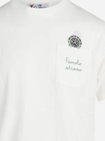 T-shirt Connor con taschino e ricamo bianca - dettaglio del ricamo o della costruzione
