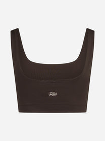 Top cropped Fify marrone - vista posteriore