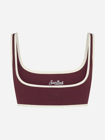 Top Kassie String con bordi a contrasto bordeaux - vista posteriore