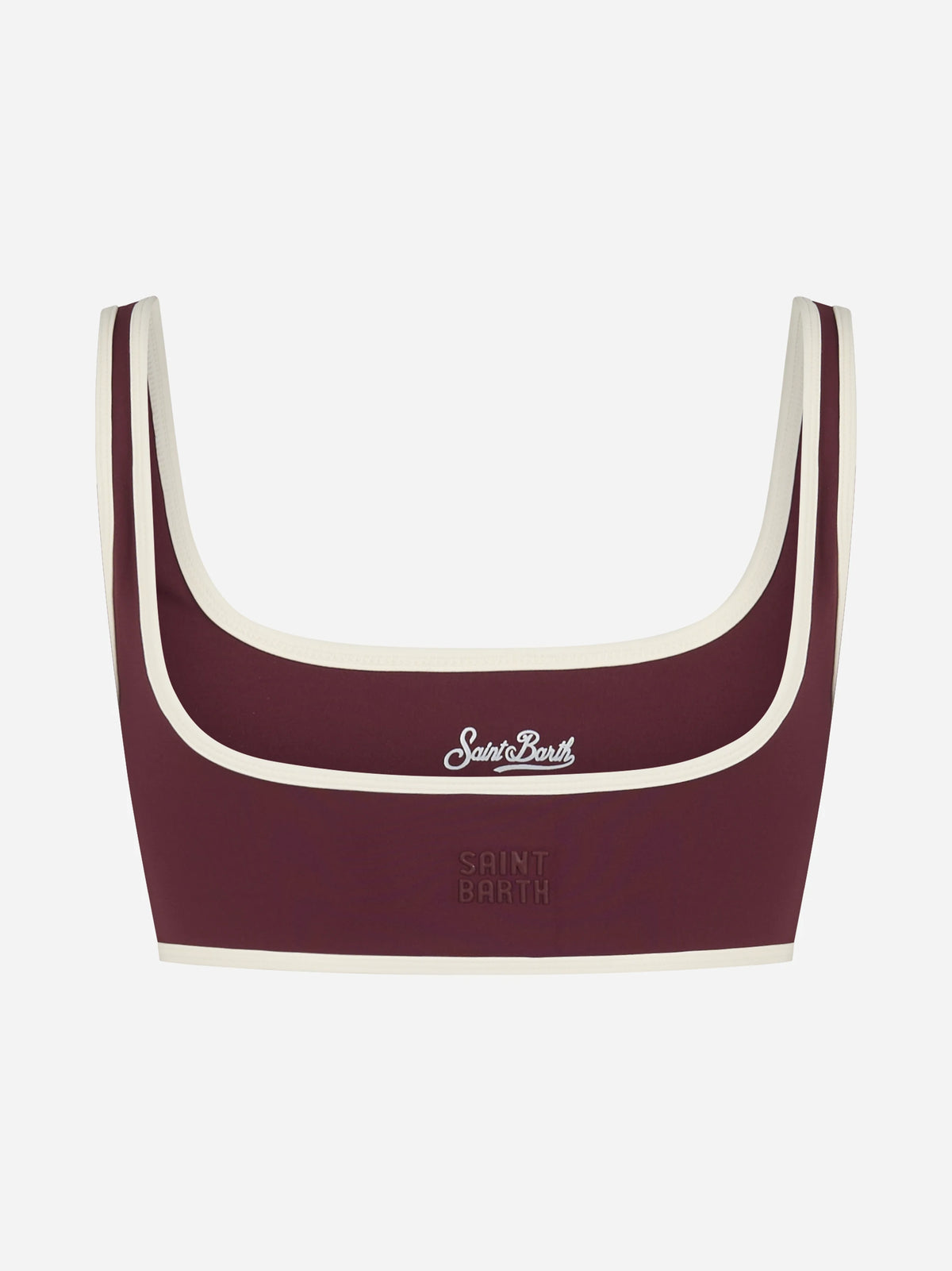 Top Kassie String con bordi a contrasto bordeaux - vista posteriore