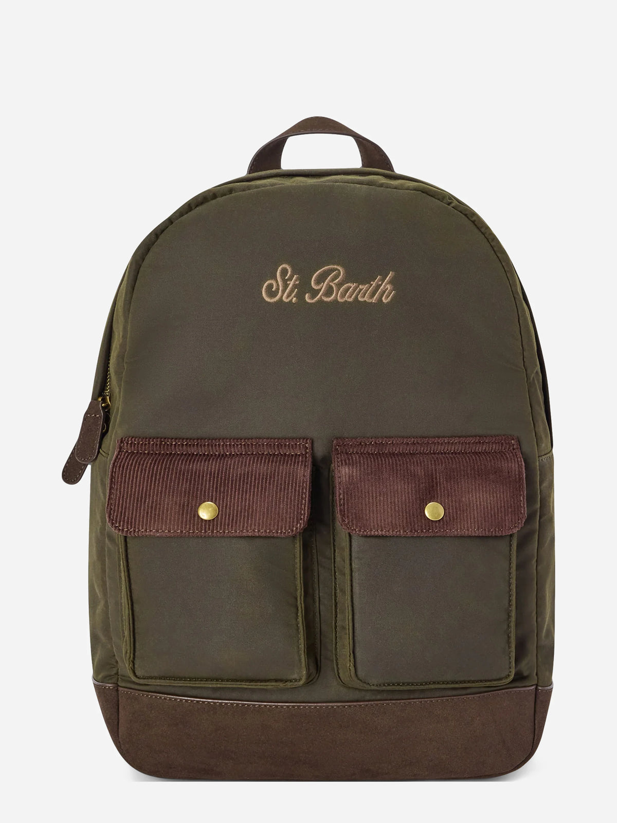 Zaino Cody Wax verde militare e marrone - vista frontale