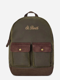 Zaino Cody Wax verde militare e marrone - vista frontale