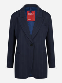 Blazer over gessato blu - vista frontale