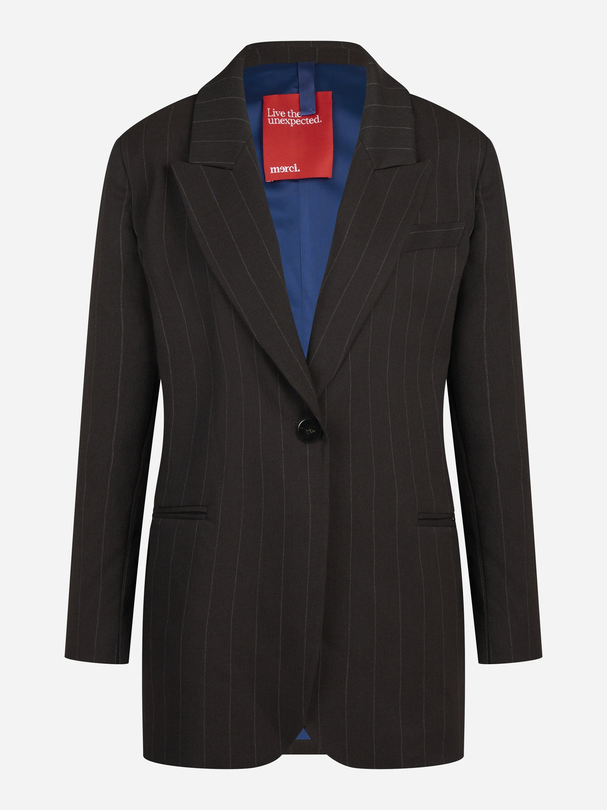 Blazer over gessato marrone - vista frontale