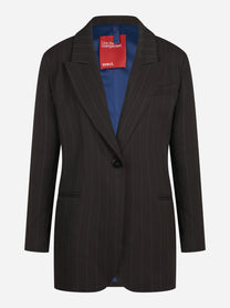 Blazer over gessato marrone - vista frontale