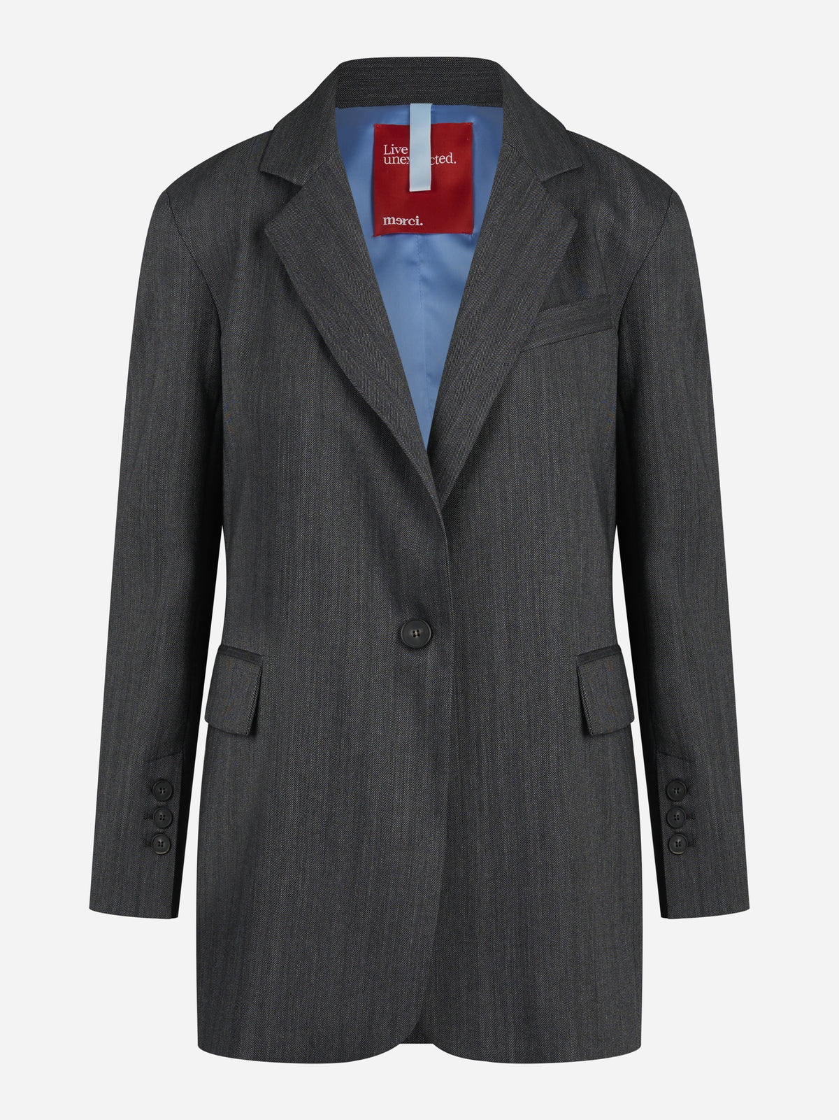 Blazer over spinato grigio - vista frontale