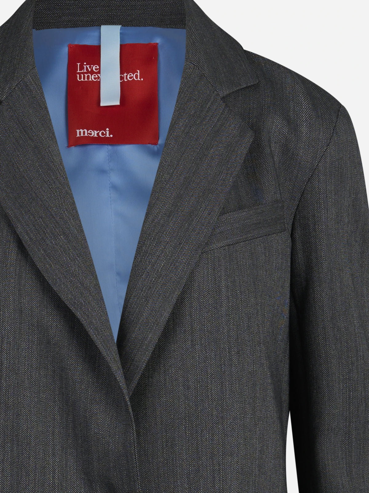 Blazer over spinato grigio - dettaglio del prodotto