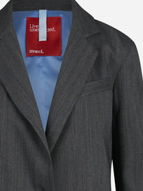 Blazer over spinato grigio - dettaglio del prodotto