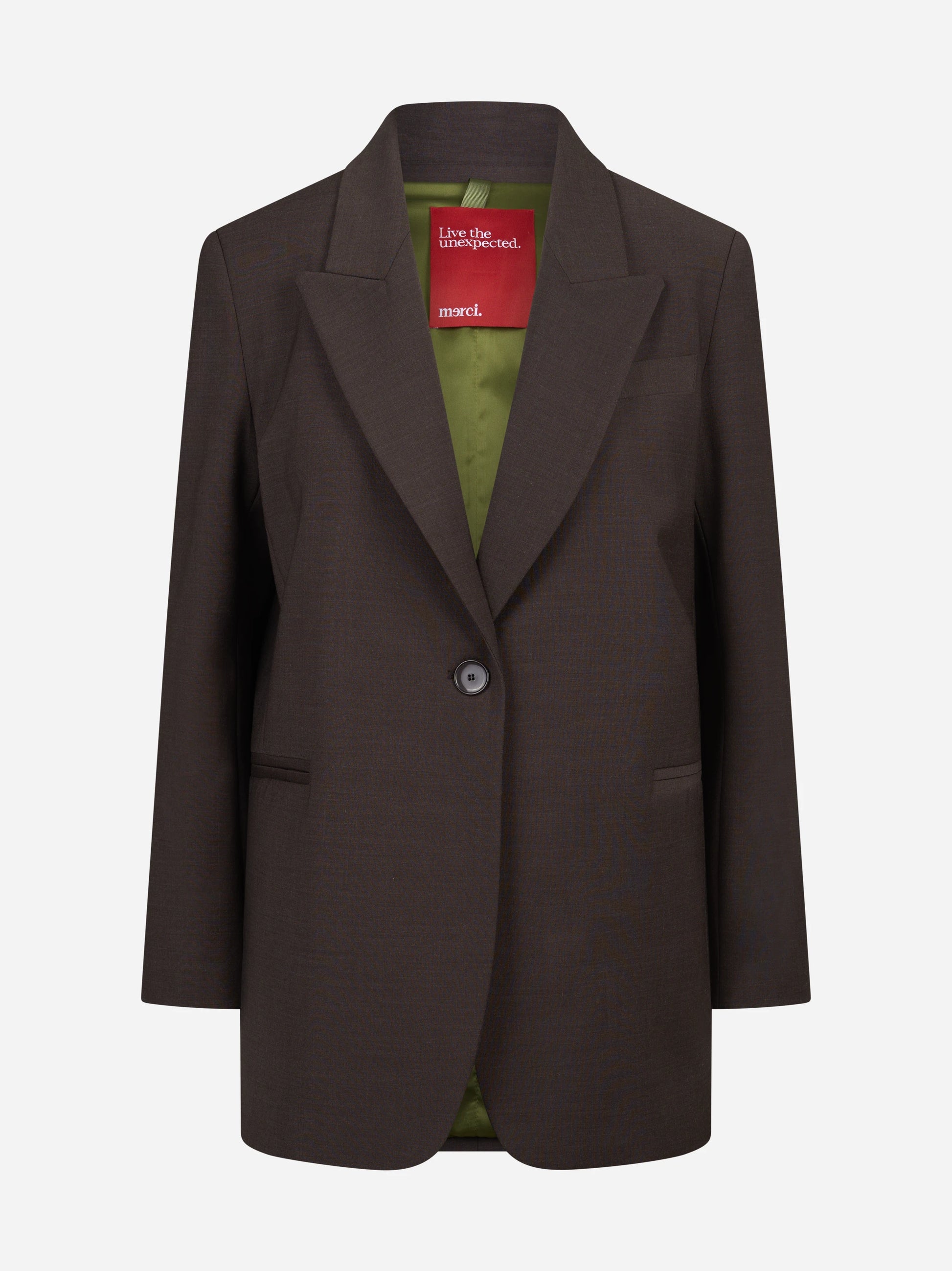 Blazer monopetto oversized marrone - vista frontale