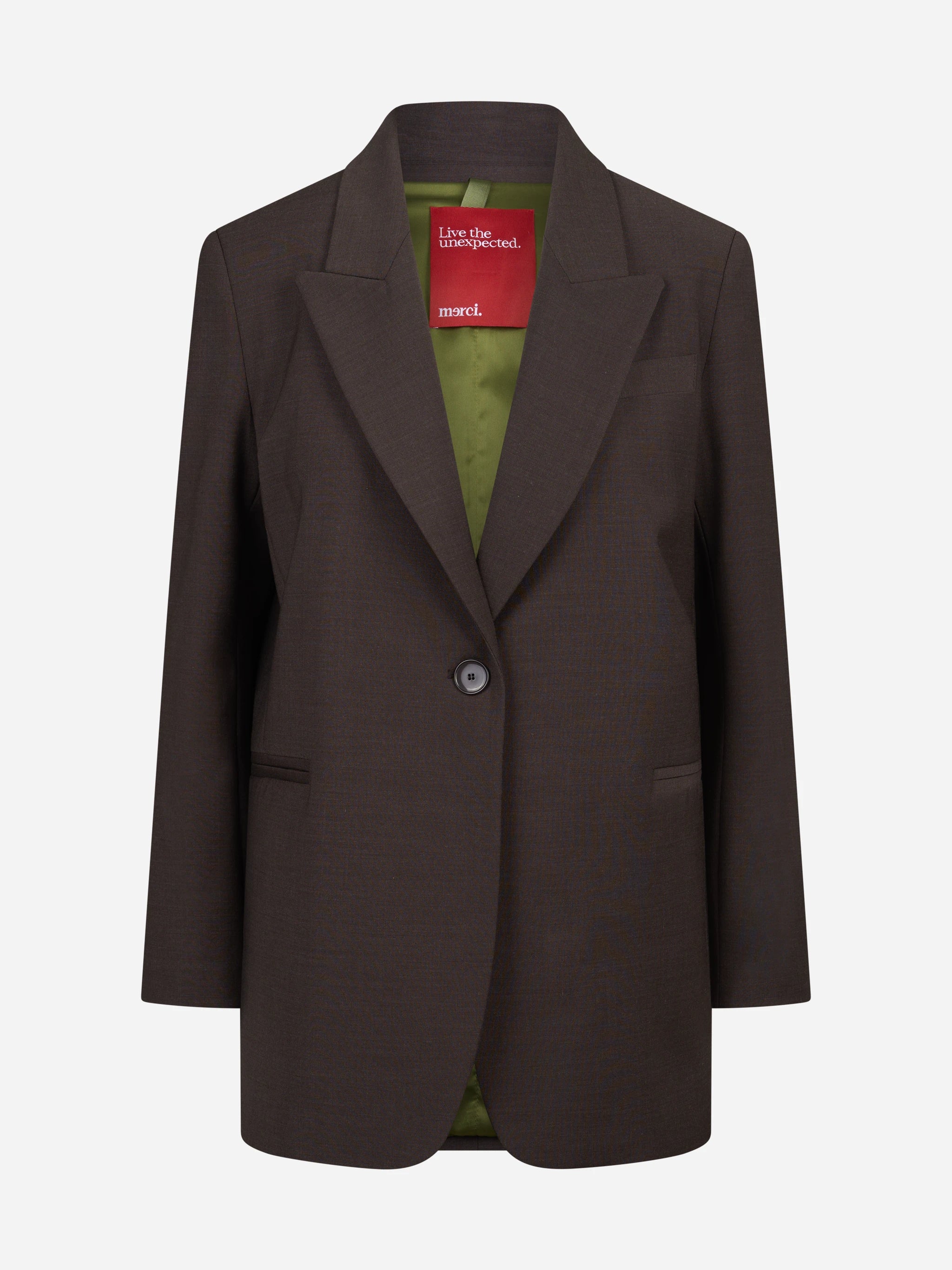 Blazer monopetto oversized marrone - vista frontale