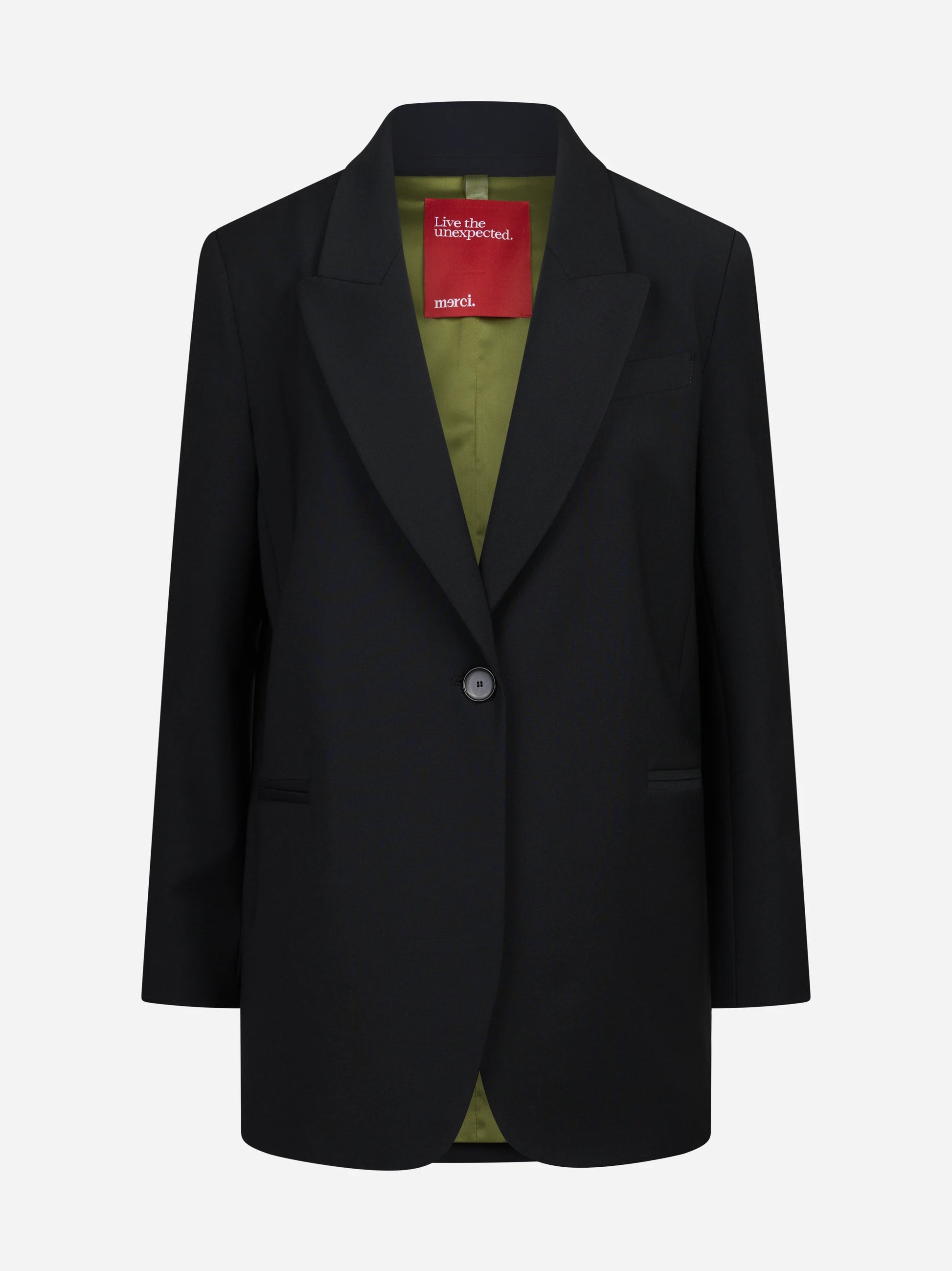 Blazer monopetto oversized nero - vista frontale