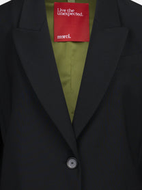 Blazer monopetto oversized nero - vista laterale e dettagli