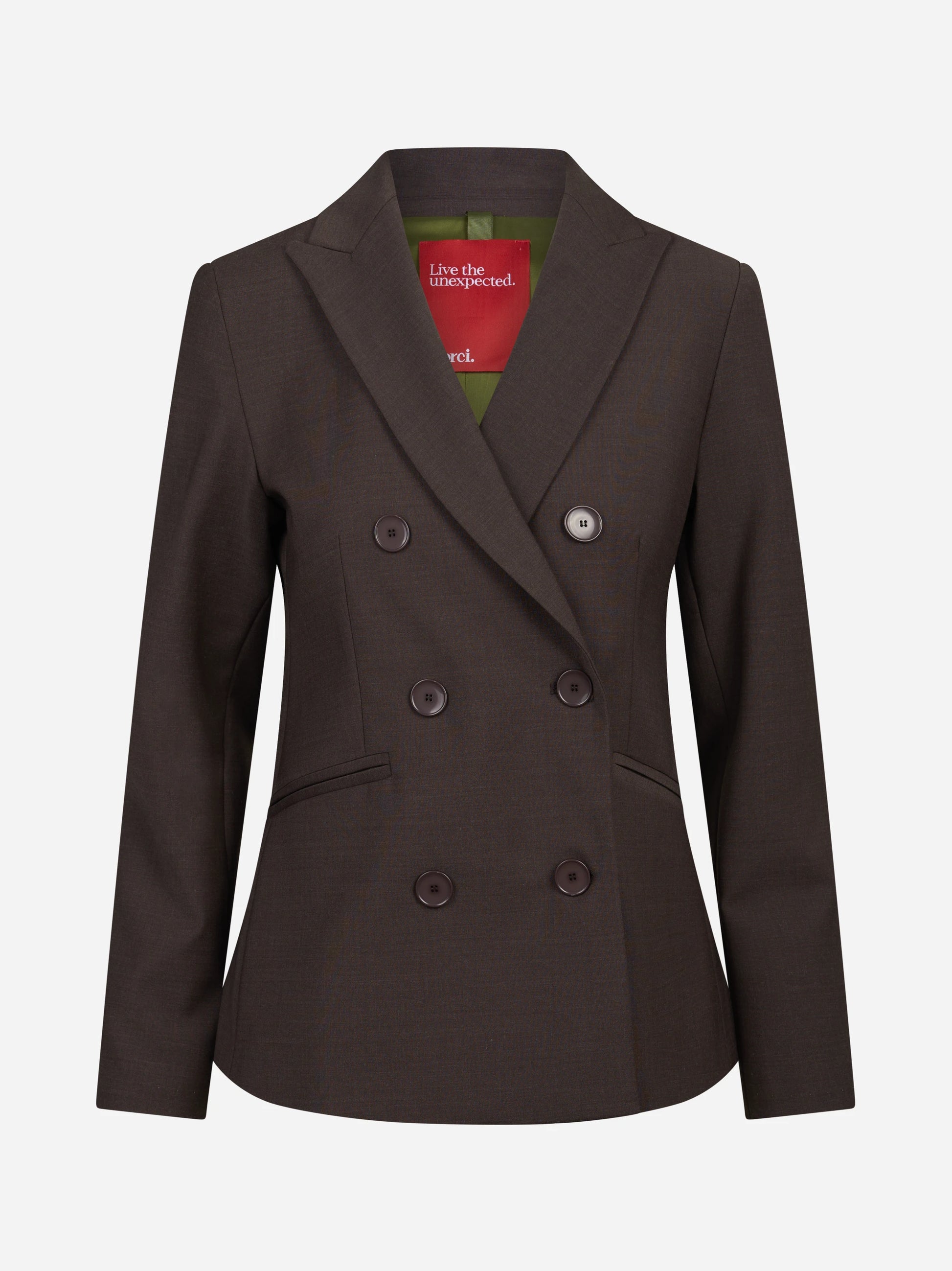 Blazer doppiopetto slim-fit marrone - vista frontale