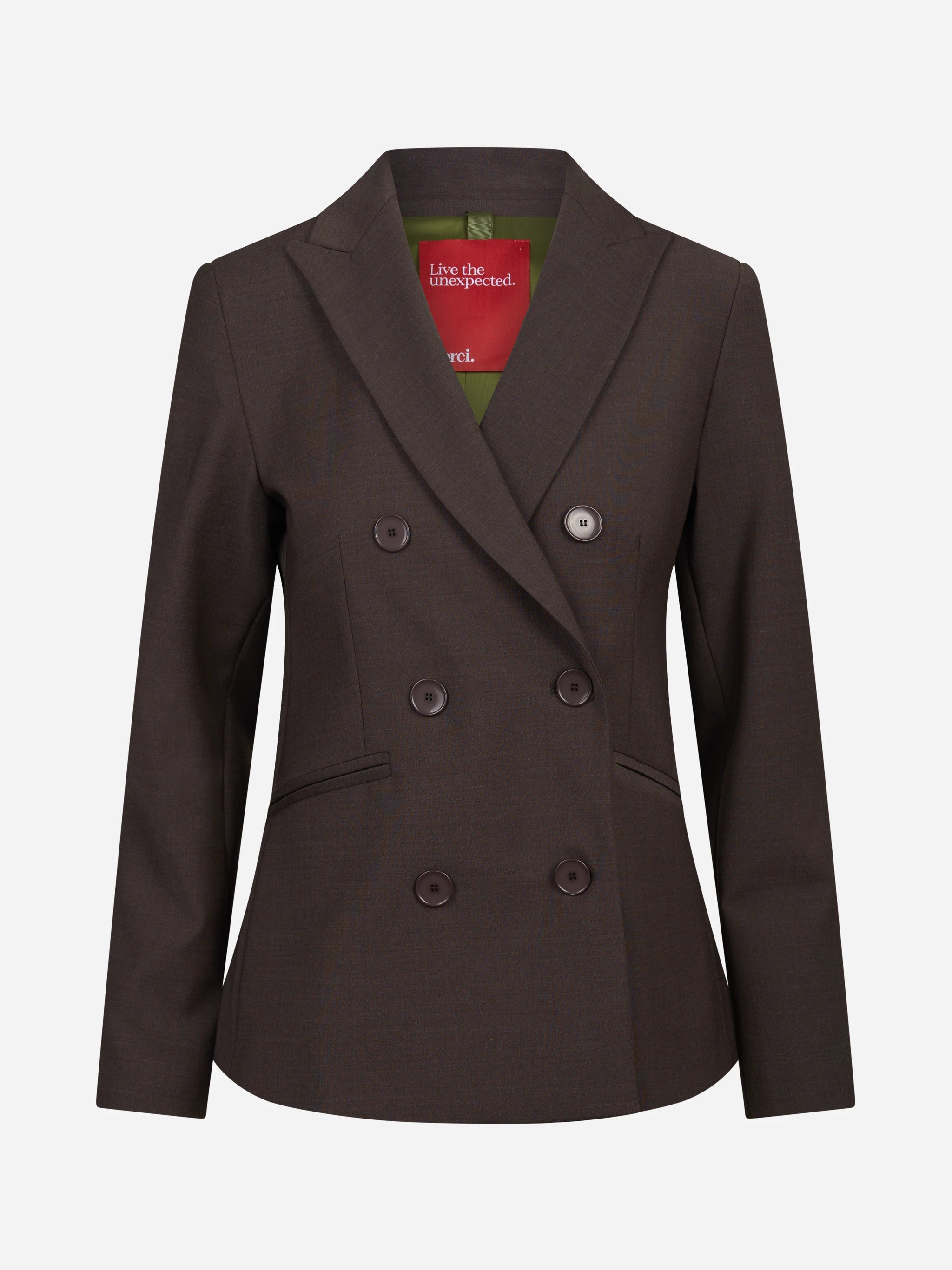 Blazer doppiopetto slim-fit marrone - vista frontale