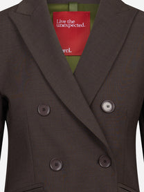Blazer doppiopetto slim-fit marrone - vista laterale e dettagli
