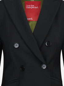 Blazer doppiopetto slim-fit nero - vista laterale e dettagli
